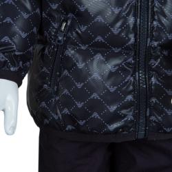 Armani Baby Navy Blue Quilted Hooded Down Jacket 12 Months