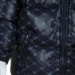 Armani Baby Navy Blue Quilted Hooded Down Jacket 12 Months