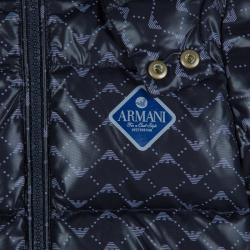 Armani Baby Navy Blue Quilted Hooded Down Jacket 12 Months
