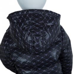 Armani Baby Navy Blue Quilted Hooded Down Jacket 12 Months