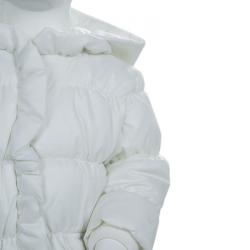 Armani Baby White Quilted Hooded Jacket 6 Months