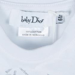Baby Dior White Printed T Shirt 6 Months