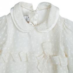 Pre Owned Baby Dior White Silk Dobby Dress 3 Months 