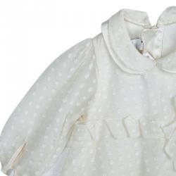 Pre Owned Baby Dior White Silk Dobby Dress 3 Months 