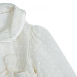 Pre Owned Baby Dior White Silk Dobby Dress 3 Months 
