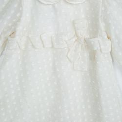 Pre Owned Baby Dior White Silk Dobby Dress 3 Months 