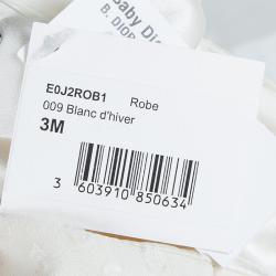 Pre Owned Baby Dior White Silk Dobby Dress 3 Months 