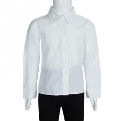Pre Owned Baby Dior White Long Sleeve Button Down Cotton Shirt 6 Yrs