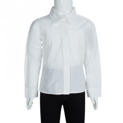 Pre Owned Baby Dior White Long Sleeve Button Down Cotton Shirt 8 Yrs