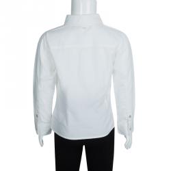 Pre Owned Baby Dior White Long Sleeve Button Down Cotton Shirt 8 Yrs