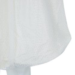 Pre Owned Baby Dior Off-White Dotted Mesh Overlay Dress 8 Yrs