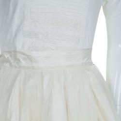 Pre Owned Baby Dior Cream Tulle Overlay Tiered Skirt 10 Yrs