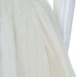 Pre Owned Baby Dior Cream Tulle Overlay Tiered Skirt 10 Yrs