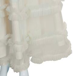 Pre Owned Baby Dior Cream Tulle Overlay Tiered Skirt 10 Yrs