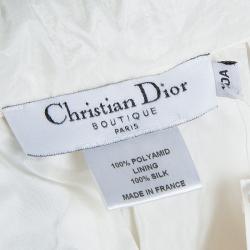 Pre Owned Baby Dior Cream Tulle Overlay Tiered Skirt 10 Yrs