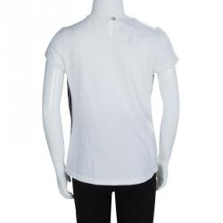Pre Owned Baby Dior Monochrome Faux Beaded Waistcoat Detail T-Shirt 10 Yrs