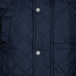 Burberry Children Navy Blue Diamond Quilted Hooded Charlie Jacket 6 Yrs