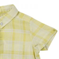 Pre Owned Burberry Children Mustard Checked Short Sleeve Shirt 9 Months