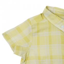 Pre Owned Burberry Children Mustard Checked Short Sleeve Shirt 9 Months