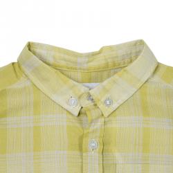 Pre Owned Burberry Children Mustard Checked Short Sleeve Shirt 9 Months