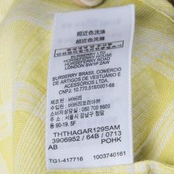 Pre Owned Burberry Children Mustard Checked Short Sleeve Shirt 9 Months