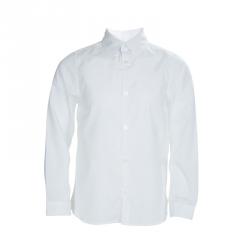 Burberry Children White Cotton Long Sleeve Button Down Shirt 7 Yrs