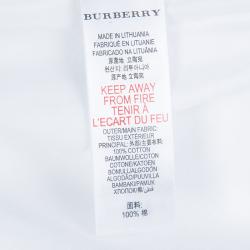 Burberry Children White Cotton Long Sleeve Button Down Shirt 7 Yrs