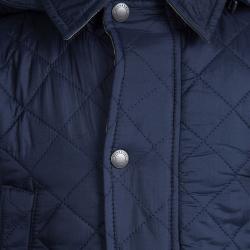 Burberry Children Navy Blue Quilted Hooded Jacket 5 Yrs