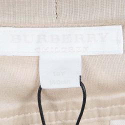 Pre Owned Burberry Children Beige Novacheck Cotton Pleated Mini Skirt 10 Yrs