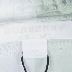 Burberry Children Green Checked Cotton Belted Playsuit 10 Yrs