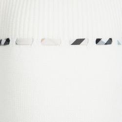 Burberry Off White Knitted Novacheck Insert Detail Long Sleeve Top 3 Yrs