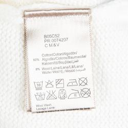 Burberry Off White Knitted Novacheck Insert Detail Long Sleeve Top 3 Yrs
