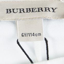  Burberry Off White Cotton Leggings 6 Yrs