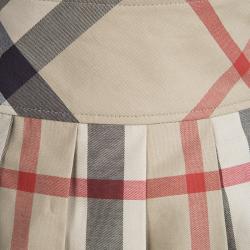 Pre Owned Burberry Children Beige Nova Check Cotton Pleated Mini Skirt 14 Yrs