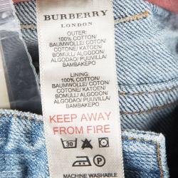 Burberry Indigo Light Wash Denim High Waist Jeans 4 Yrs