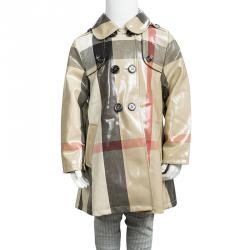 Burberry Beige Patent Novacheck Trench Coat 3 Yrs