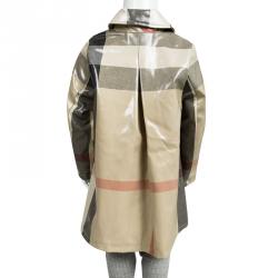 Burberry Beige Patent Novacheck Trench Coat 3 Yrs