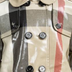 Burberry Beige Patent Novacheck Trench Coat 3 Yrs