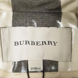 Burberry Beige Patent Novacheck Trench Coat 3 Yrs