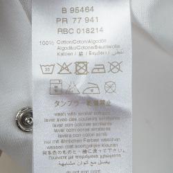 Pre Owned Burberry White Cotton Printed Nova Check Shoulder Detail Long Sleeve Top 18 Months