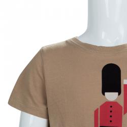 Pre Owned Burberry Children Brown Flock Printed Short Sleeve T Shirt 4 Yrs