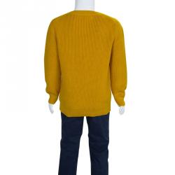 Pre Owned Burberry Children Mustard Yellow Knit Crew Neck Long Sleeve Sweater 6 Yrs