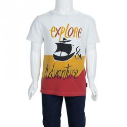 Burberry Chldren Multicolor Printed Crew Neck T-Shirt 6 Yrs