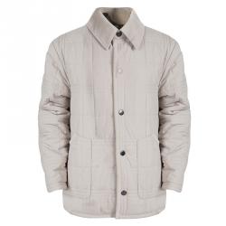 Pre Owned Burberry Beige Corduroy Trim Detail Quilted Jacket 10 Years