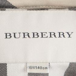 Pre Owned Burberry Beige Corduroy Trim Detail Quilted Jacket 10 Years