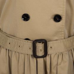 Pre Owned Burberry Children Khaki Cotton Belted Sleeveless Trench Dress 14 Yrs