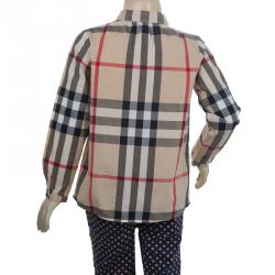 Pre Owned Burberry Children Beige Novacheck Long Sleeve Button-Down Cotton Shirt 7 Yrs