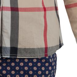 Pre Owned Burberry Children Beige Novacheck Long Sleeve Button-Down Cotton Shirt 7 Yrs