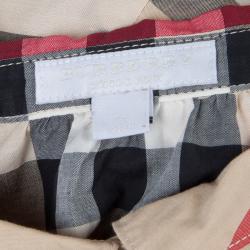 Pre Owned Burberry Children Beige Novacheck Long Sleeve Button-Down Cotton Shirt 7 Yrs