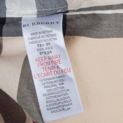 Pre Owned Burberry Children Beige Novacheck Long Sleeve Button-Down Cotton Shirt 7 Yrs